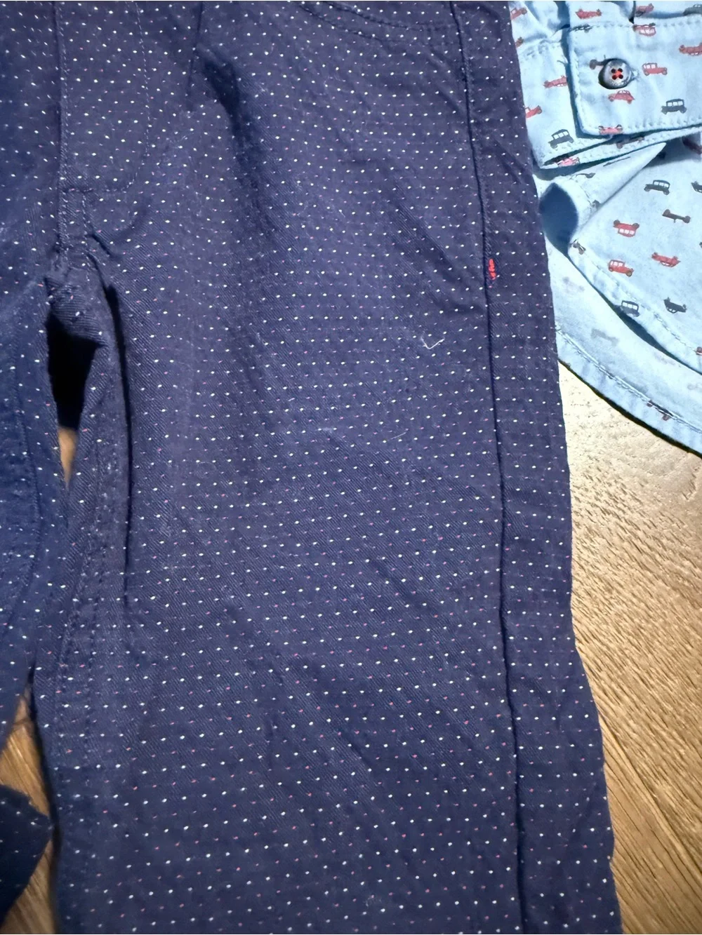 Tutto Piccolo Shirt, Sweater and Two Pant Set with Car Motif